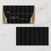 金ゴールドストライプアールデコ結婚座席表 プレイスカード (正面/裏面)