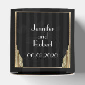 金ゴールドストライプアールデコ結婚式の引き出物箱 フェイバーボックス (上部)