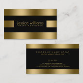 金ゴールドストライプオンブラック 名刺 (正面/裏面)