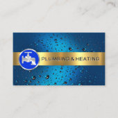 金ゴールドストライプオンブルーウォータードロップ 名刺 (正面)