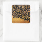 金ゴールドストライプオン金属グラマーcheetahスキン スクエアシール (バッグ)