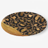 金ゴールドストライプオン金属グラマーcheetahスキン ペーパープレート (アングル)