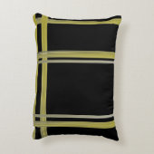 金ゴールドストライプオン黒アクセント枕 アクセントクッション (裏面(縦))