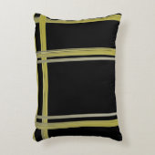 金ゴールドストライプオン黒アクセント枕 アクセントクッション (正面(垂直))