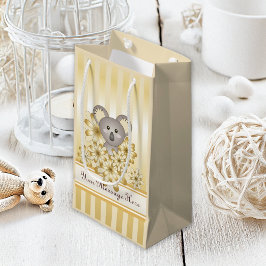 金ゴールドストライプキュートベビーコアラキッズ スモールペーパーバッグ