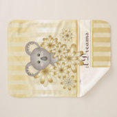 金ゴールドストライプキュートベビーコアラ シェルパブランケット (正面(横))