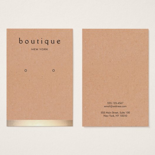 金ゴールドストライプクラフトイヤリング表示ホルダー (正面&裏面)