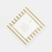 金ゴールドストライプクロス聖餐式メッセージ スタンダードランチョンナプキン (角)