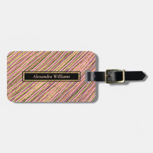 金ゴールドストライプグリッターエレガントパーソナライズされた ラゲッジタグ