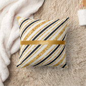 金ゴールドストライプグリッターブラックボホコレクシ人気があるョン クッション (ブランケット)