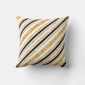 金ゴールドストライプグリッターブラックボホコレクシ人気があるョン クッション (裏面)