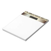 金ゴールドストライプグリッター、フレーム – パーソナライズされた ノートパッド (回転)