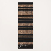 金ゴールドストライプグリッター ヨガマット (正面)