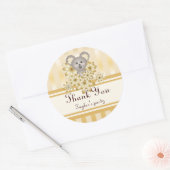 金ゴールドストライプコアラ子供の誕生日 ラウンドシール (封筒)