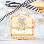 金ゴールドストライプコアラ赤ちゃんシャワー/子供の誕生日 スクエアシール