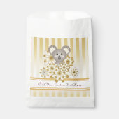 金ゴールドストライプコアラ赤ちゃんシャワー/子供の誕生日 フェイバーバッグ (正面)