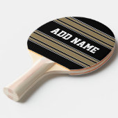 金ゴールドストライプスポーツジャージー名 – カラーを編集できる 卓球ラケット (正面アングル)