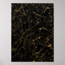金ゴールドストライプタイポグラフィブラック ポスター
