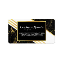 金ゴールドストライプタイポグラフィブラック