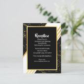 金ゴールドストライプタイポグラフィブラック 案内ポストカード (スタンド正面)