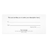 金ゴールドストライプネイビーブルーギフト券 ラックカード (裏面)