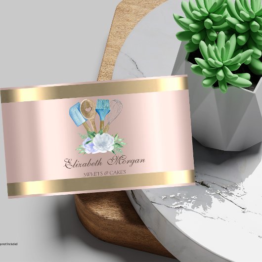 金ゴールドストライプバラ金ゴールドベーカリーハンドツール 名刺