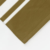 金ゴールドストライプパターカスタムンの白い背景 フリースブランケット (角)