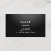 金ゴールドストライプピアノレッスダークビジネスカード 名刺 (裏面)