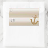 金ゴールドストライプフェイクグリッターいかりギフトラベル 長方形シール (バッグ)