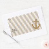 金ゴールドストライプフェイクグリッターいかりギフトラベル 長方形シール (封筒)