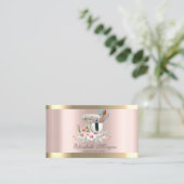 金ゴールドストライプフローラミキサバラ金ゴールドベーカリー 名刺 (スタンド正面)