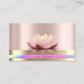 金ゴールドストライプホログラフィグラデーションックロータスバラ金ゴールド 名刺 (正面)