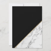 金ゴールドストライプマーブルタイポグラフィブ結婚ラック 招待状 (裏面)