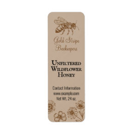 金ゴールドストライプミツバチフローラスモールハニージャー ラベル