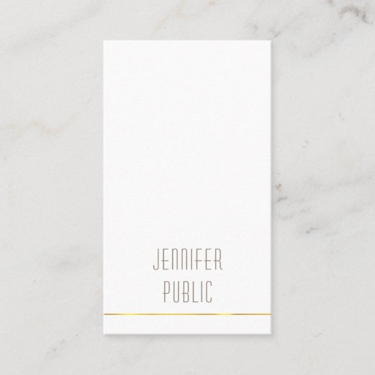 金ゴールドストライプミニマモダンリストデザインプユニークラン 名刺 (正面)