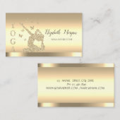 金ゴールドストライプヨガインストラクターグリッター女性 名刺 (正面/裏面)