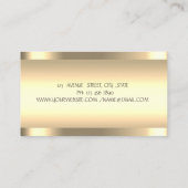 金ゴールドストライプヨガインストラクターグリッター女性 名刺 (裏面)