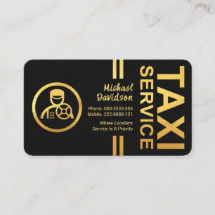 金ゴールドストライプラインChauffeurドライバ 名刺