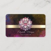 金ゴールドストライプロータスフラワーブルゴーニュ 名刺 (正面)