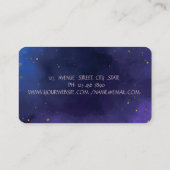 金ゴールドストライプロータスフラワーブルーヨガインストラクター 名刺 (裏面)