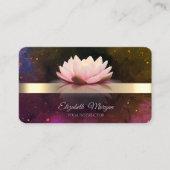金ゴールドストライプロータスフラワー 名刺 (正面)