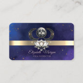 金ゴールドストライプロータスムーンブルーヨガインストラクター 名刺 (正面)