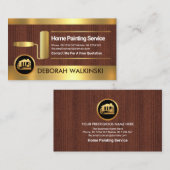 金ゴールドストライプロー絵を描ラーブラシホームペインタ 名刺 (正面/裏面)