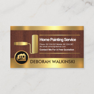 金ゴールドストライプロー絵を描ラーブラシホームペインタ 名刺