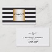 金ゴールドストライプ付き 名刺 (正面/裏面)