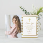 金ゴールドストライプ初の聖体拝領写真 サンキューカード (スタンド正面)