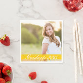 金ゴールドストライプ卒業パーティーペーパーナプキンセット スタンダードカクテルナプキン (インサイチュ)