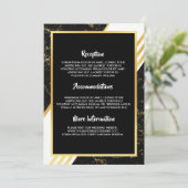 金ゴールドストライプ大理石タイポグラフィblウェディングプログラム 招待状 (スタンド正面)