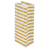 金ゴールドストライプ抱き枕 ワインギフトバッグ (正面アングル)