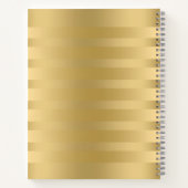 金ゴールドストライプ模様 ノートブック (裏面)